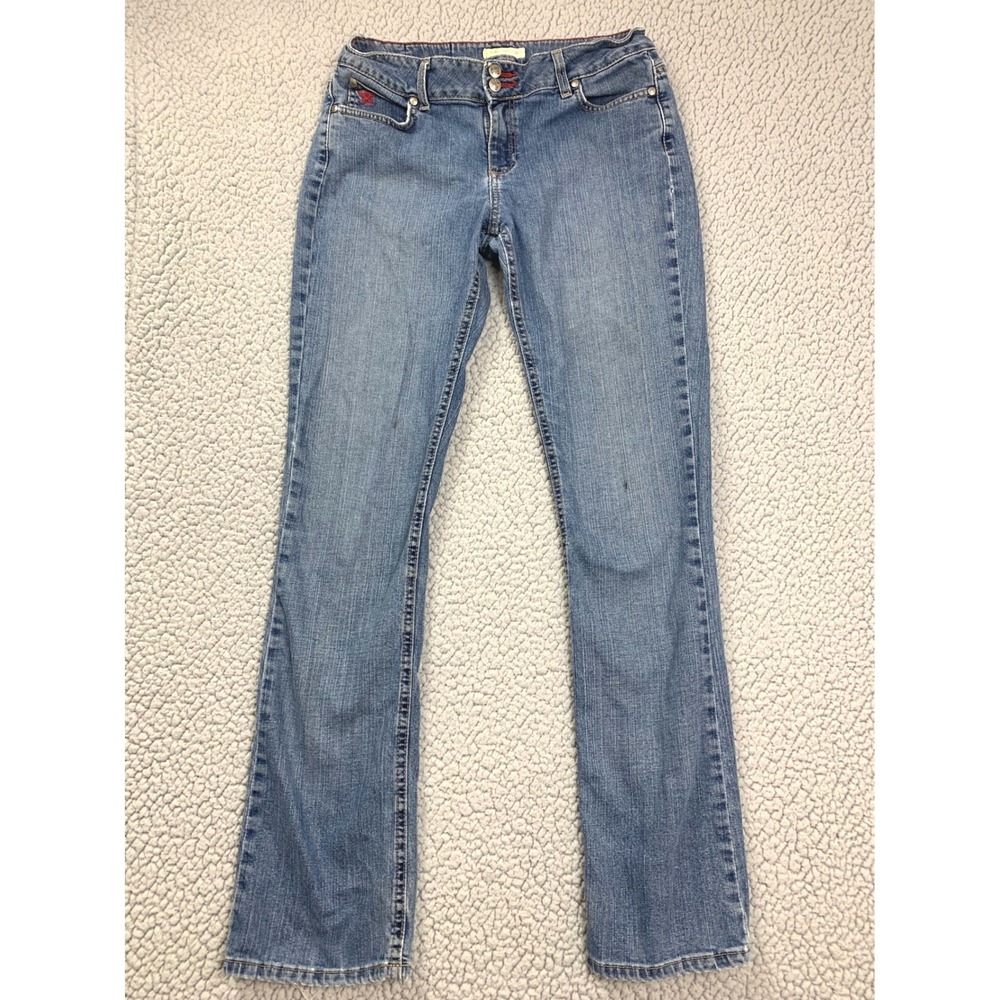Jackson Jeans Women 11/12 x 34 Blue Medium‎ Wash Straight Leg Stretch Denim
